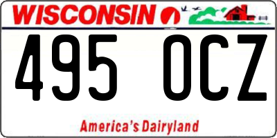 WI license plate 495OCZ