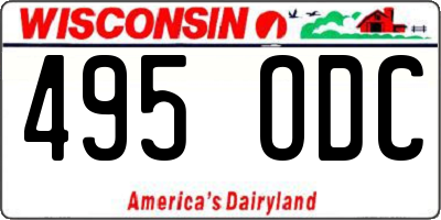 WI license plate 495ODC
