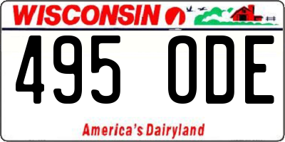 WI license plate 495ODE