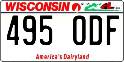 WI license plate 495ODF