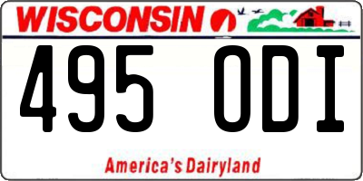 WI license plate 495ODI