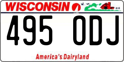 WI license plate 495ODJ