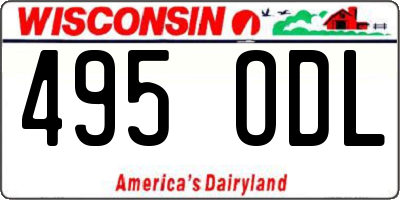 WI license plate 495ODL