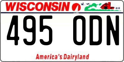 WI license plate 495ODN