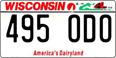 WI license plate 495ODO