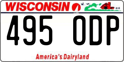 WI license plate 495ODP