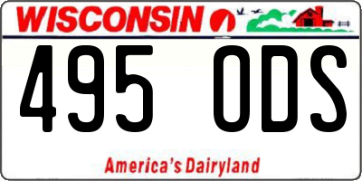 WI license plate 495ODS