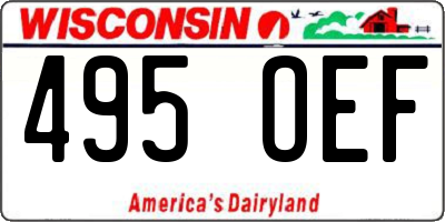 WI license plate 495OEF