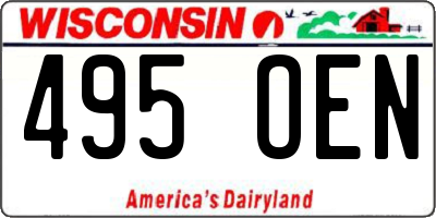 WI license plate 495OEN