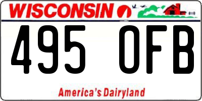 WI license plate 495OFB