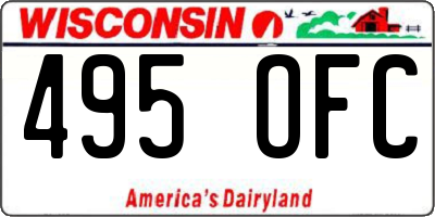 WI license plate 495OFC