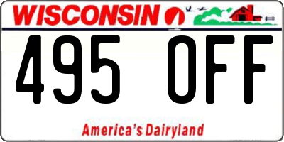 WI license plate 495OFF