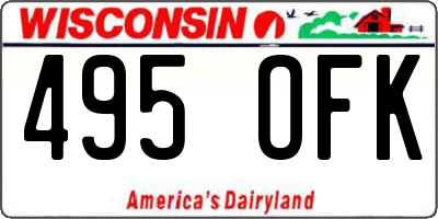WI license plate 495OFK