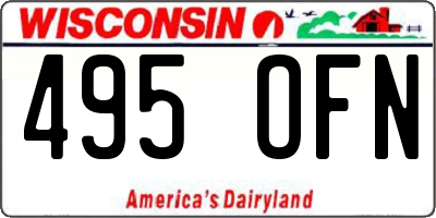 WI license plate 495OFN