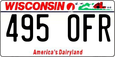 WI license plate 495OFR