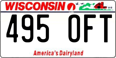 WI license plate 495OFT