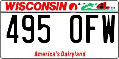 WI license plate 495OFW