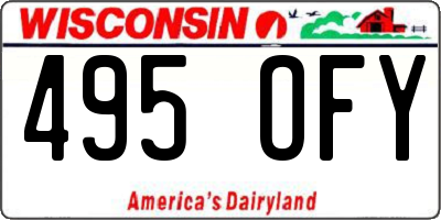 WI license plate 495OFY