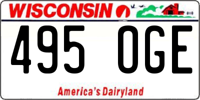 WI license plate 495OGE