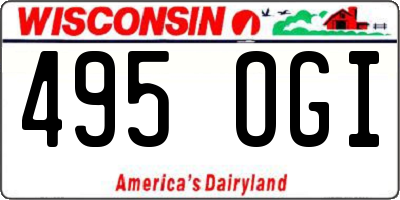 WI license plate 495OGI