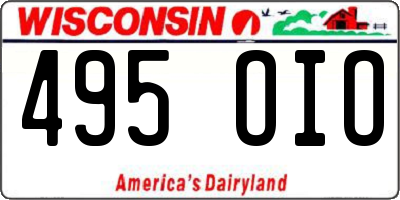 WI license plate 495OIO