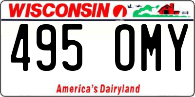 WI license plate 495OMY