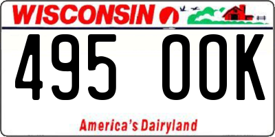 WI license plate 495OOK