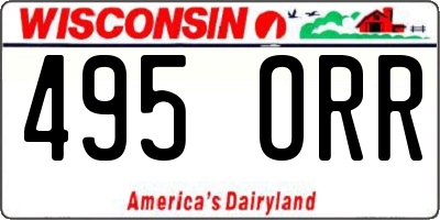 WI license plate 495ORR