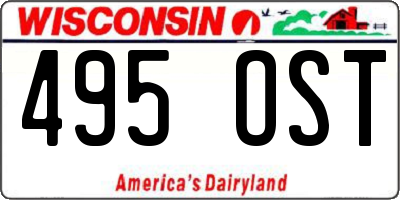 WI license plate 495OST