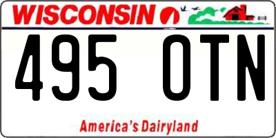 WI license plate 495OTN