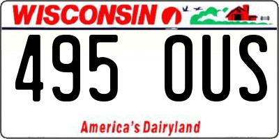 WI license plate 495OUS