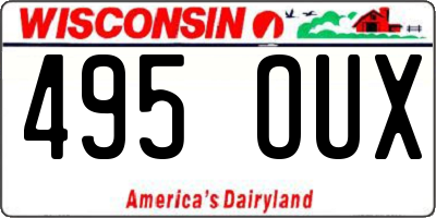 WI license plate 495OUX