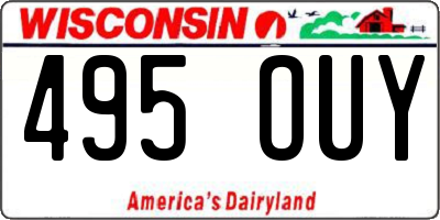 WI license plate 495OUY