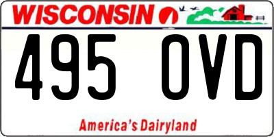 WI license plate 495OVD
