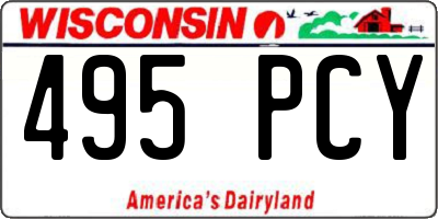 WI license plate 495PCY
