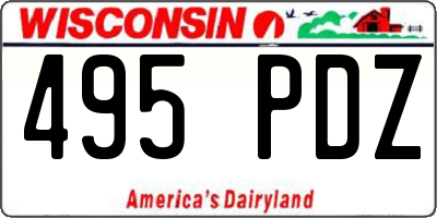 WI license plate 495PDZ
