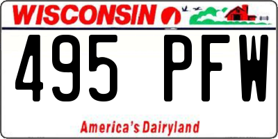 WI license plate 495PFW