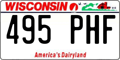 WI license plate 495PHF