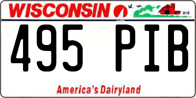WI license plate 495PIB