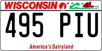 WI license plate 495PIU
