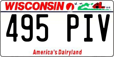 WI license plate 495PIV