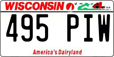 WI license plate 495PIW