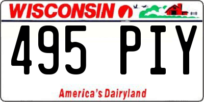 WI license plate 495PIY