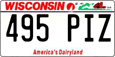 WI license plate 495PIZ