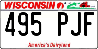 WI license plate 495PJF