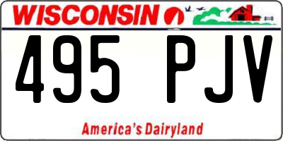 WI license plate 495PJV