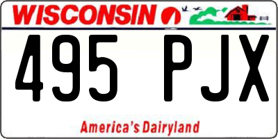 WI license plate 495PJX