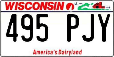 WI license plate 495PJY