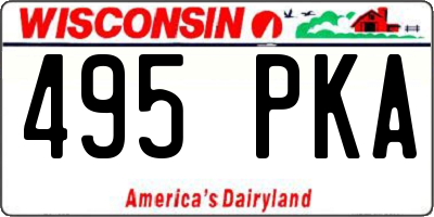 WI license plate 495PKA