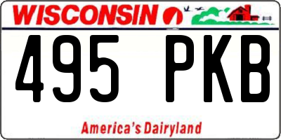 WI license plate 495PKB